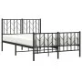 Estructura de cama con cabecero y pie metal negro 120x190 cm de , Camas y somieres - Ref: Foro24-374452, Precio: 93,80 €, Des...