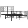 Bed frame with headboard and footboard black metal 120x190 cm by , Beds and slatted bases - Ref: Foro24-374452, Price: 93,80 ...