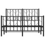 Bed frame with headboard and footboard black metal 120x190 cm by , Beds and slatted bases - Ref: Foro24-374452, Price: 93,80 ...