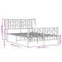 Bed frame with headboard and footboard black metal 120x190 cm by , Beds and slatted bases - Ref: Foro24-374452, Price: 93,80 ...