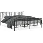 Black metal headboard and footboard bed frame 180x200cm by , Beds and slatted bases - Ref: Foro24-374459, Price: 143,77 €, Di...