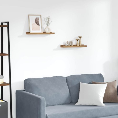 Estante de pared con estante 2 pcs Marrón 40 x 9 x 3 cm en Estantes y estanterías | Comprar online en Foro24
