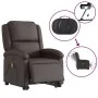 Sillón masaje eléctrico elevable cuero auténtico marrón oscuro de , Sillones - Ref: Foro24-3204275, Precio: 480,68 €, Descuen...