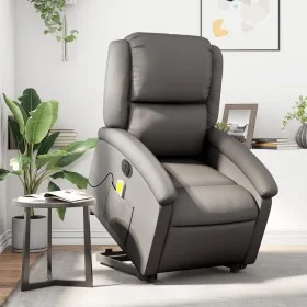 Grauer elektrischer Fußmassagesessel aus echtem Leder von , Sessel - Ref: Foro24-3204277, Preis: 452,82 €, Rabatt: %