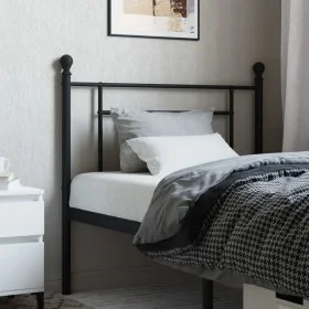 Black metal headboard 100 cm by , Headboards and footboards - Ref: Foro24-374368, Price: 27,87 €, Discount: %