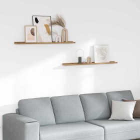 Estante de pared con estante 2 pcs Marrón 100 x 9 x 3 cm en Estantes y estanterías | Comprar online en Foro24
