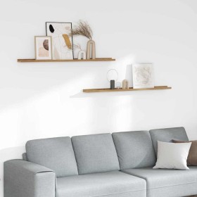Estante de pared con estante 2 pcs Marrón 115 x 9 x 3 cm en Estantes y estanterías | Comprar online en Foro24