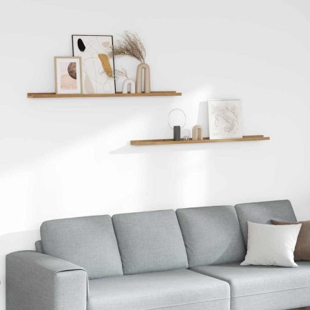 Estante de pared con estante 2 pcs Marrón 115 x 9 x 3 cm en Estantes y estanterías | Comprar online en Foro24