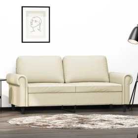 2-Sitzer-Sofa aus cremefarbenem Kunstleder, 140 cm von , Sofas - Ref: Foro24-359505, Preis: 223,04 €, Rabatt: %