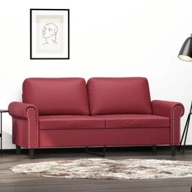 2 seater sofa in wine red synthetic leather 140 cm by , Sofas - Ref: Foro24-359507, Price: 227,94 €, Discount: %