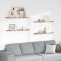 Estante de pared con estante 4 pcs Marrón 100 x 9 x 3 cm en Estantes y estanterías | Comprar online en Foro24