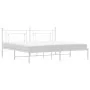 Metal bed frame with white headboard 193x203 cm by , Beds and slatted bases - Ref: Foro24-374394, Price: 105,56 €, Discount: %