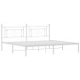 Bettgestell aus Metall mit weißem Kopfteil 193x203 cm von , Betten und Lattenroste - Ref: Foro24-374394, Preis: 107,09 €, Rab...