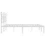 Metal bed frame with white headboard 193x203 cm by , Beds and slatted bases - Ref: Foro24-374394, Price: 105,56 €, Discount: %