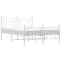 Metal bed frame with headboard and footboard white 140x190 cm by , Beds and slatted bases - Ref: Foro24-374406, Price: 102,98...