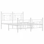 Metal bed frame with headboard and footboard white 140x190 cm by , Beds and slatted bases - Ref: Foro24-374406, Price: 102,98...