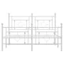 Metal bed frame with headboard and footboard white 140x190 cm by , Beds and slatted bases - Ref: Foro24-374406, Price: 102,98...