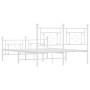 Estructura cama metal cabecero y pie de cama blanco 140x190 cm de , Camas y somieres - Ref: Foro24-374406, Precio: 103,66 €