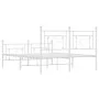 Metal bed frame with headboard and footboard white 140x190 cm by , Beds and slatted bases - Ref: Foro24-374406, Price: 102,98...