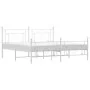 Bettgestell aus Metall mit Kopfteil und weißem Fußteil 180x200 cm von , Betten und Lattenroste - Ref: Foro24-374410, Preis: 1...