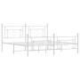 Metal bed frame with headboard and white footboard 180x200 cm by , Beds and slatted bases - Ref: Foro24-374410, Price: 141,80...
