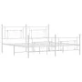 Metal bed frame with headboard and white footboard 180x200 cm by , Beds and slatted bases - Ref: Foro24-374410, Price: 139,53...