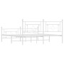Metal bed frame with headboard and white footboard 180x200 cm by , Beds and slatted bases - Ref: Foro24-374410, Price: 141,80...