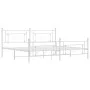 Metal bed frame with headboard and footboard white 193x203 cm by , Beds and slatted bases - Ref: Foro24-374412, Price: 133,79...