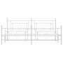 Metal bed frame with headboard and footboard white 193x203 cm by , Beds and slatted bases - Ref: Foro24-374412, Price: 135,75...