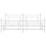 Metal bed frame with headboard and footboard white 193x203 cm by , Beds and slatted bases - Ref: Foro24-374412, Price: 133,79...
