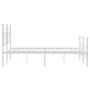Metal bed frame with headboard and footboard white 193x203 cm by , Beds and slatted bases - Ref: Foro24-374412, Price: 133,79...