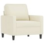 Cream velvet armchair 60 cm by , Sofas - Ref: Foro24-359187, Price: 182,33 €, Discount: %