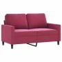 2-Sitzer-Sofa aus rotem Samt, 120 cm von , Sofas - Ref: Foro24-359193, Preis: 200,57 €, Rabatt: %