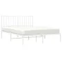 Metal bed frame with white headboard 140x190 cm by , Beds and slatted bases - Ref: Foro24-374486, Price: 104,30 €, Discount: %