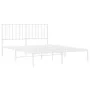 Metal bed frame with white headboard 140x190 cm by , Beds and slatted bases - Ref: Foro24-374486, Price: 104,30 €, Discount: %
