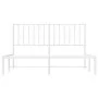 Metal bed frame with white headboard 140x190 cm by , Beds and slatted bases - Ref: Foro24-374486, Price: 104,30 €, Discount: %