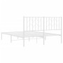 Estructura de cama de metal con cabecero blanca 140x190 cm de , Camas y somieres - Ref: Foro24-374486, Precio: 105,88 €, Desc...