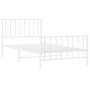 Metallbettgestell mit Kopf- und Fußteil weiß 100x200 cm von , Betten und Lattenroste - Ref: Foro24-374499, Preis: 77,26 €, Ra...