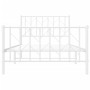 Metallbettgestell mit Kopf- und Fußteil weiß 100x200 cm von , Betten und Lattenroste - Ref: Foro24-374499, Preis: 77,26 €, Ra...