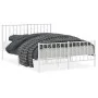Metal bed frame with headboard and white footboard 135x190 cm by , Beds and slatted bases - Ref: Foro24-374503, Price: 94,83 ...