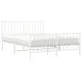 Metal bed frame with headboard and white footboard 135x190 cm by , Beds and slatted bases - Ref: Foro24-374503, Price: 94,83 ...