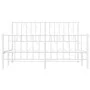 Metal bed frame with headboard and white footboard 135x190 cm by , Beds and slatted bases - Ref: Foro24-374503, Price: 94,83 ...