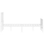 Metal bed frame with headboard and white footboard 135x190 cm by , Beds and slatted bases - Ref: Foro24-374503, Price: 95,95 ...