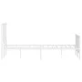 Metal bed frame with headboard and white footboard 135x190 cm by , Beds and slatted bases - Ref: Foro24-374503, Price: 94,83 ...