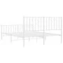 Metal bed frame with headboard and white footboard 135x190 cm by , Beds and slatted bases - Ref: Foro24-374503, Price: 94,83 ...