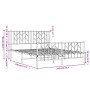Metal bed frame with headboard and white footboard 135x190 cm by , Beds and slatted bases - Ref: Foro24-374503, Price: 95,95 ...