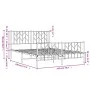 Metal bed frame with headboard and white footboard 135x190 cm by , Beds and slatted bases - Ref: Foro24-374503, Price: 94,83 ...
