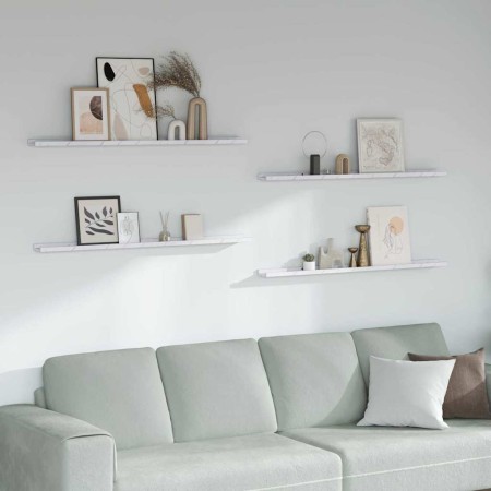 Estante de pared con estante 4 pcs Mármol 115 x 9 x 3 cm en Estantes y estanterías | Comprar online en Foro24
