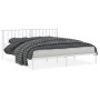 Metal bed frame with white headboard 193x203 cm by , Beds and slatted bases - Ref: Foro24-374492, Price: 105,11 €, Discount: %