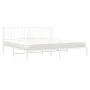 Bettgestell aus Metall mit weißem Kopfteil 193x203 cm von , Betten und Lattenroste - Ref: Foro24-374492, Preis: 103,66 €, Rab...